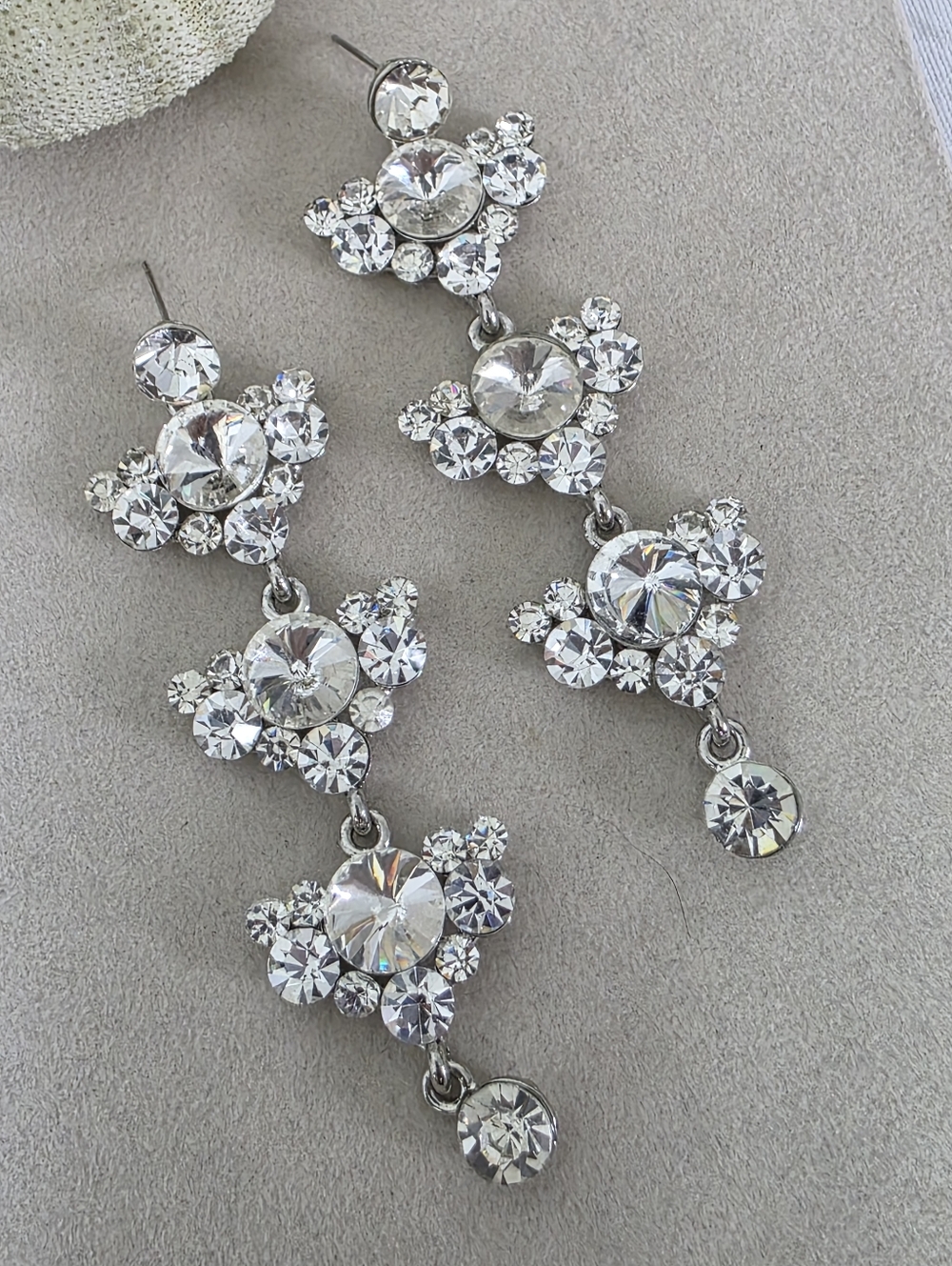 Sparkling Tiered Crystal Chandelier Drop Statement Earrings